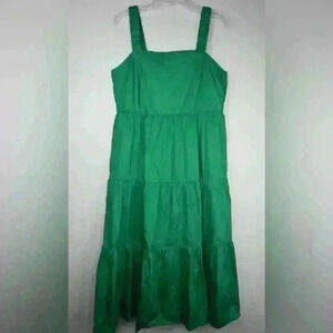 Free Assembly green sleeveless, square neck maxi dress with elastic band; XL